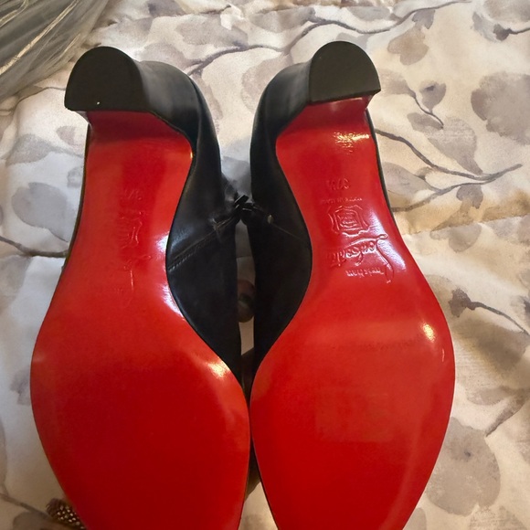 Christian Louboutin Black and Red Ankle Boots - Picture 2 of 14